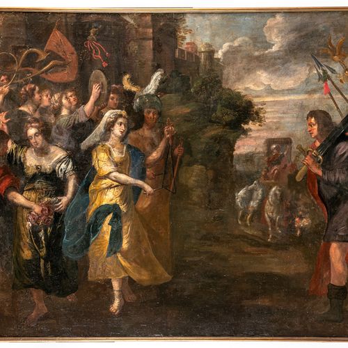 Pittore fiammingo del XVII secolo The Triumph of David
Oil on canvas, 152.5X235 &hellip;