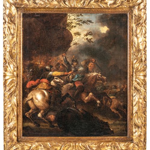 FRANCESCO CASANOVA (London, 1732 - Vordeerbruhl, 1803)
Battle scene 
Oil on canv&hellip;