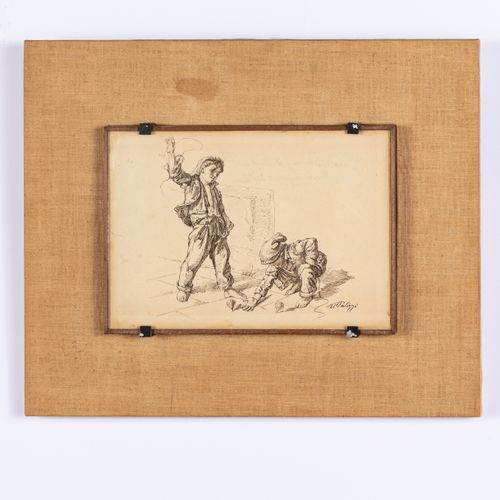 Filippo PALIZZI Vasto, 1818 - Naples, 1899
儿童游戏
右下角署名Fili Palizzi
中国纸本 18.5X27cm
