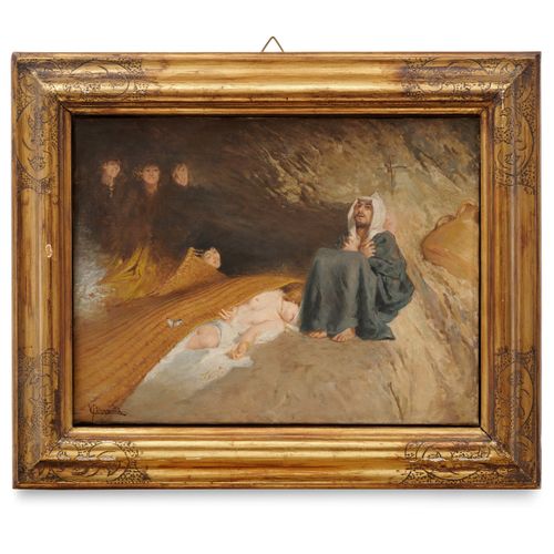 Carlo Ferranti 罗马，1840 - 1908
《圣安东尼的诱惑》
左下角署名C Ferranti
布面油画，30X39.5厘米

这幅画复制了保存&hellip;