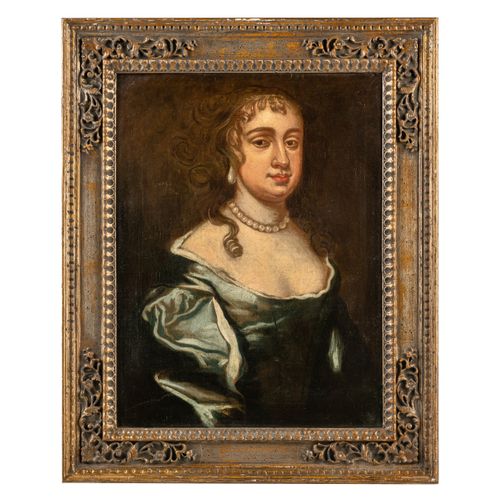 PIETER LELY (cerchia di) (Soest, 1618 - London, 1680)
一位女士的肖像
布面油画，65X48.5厘米

从1&hellip;