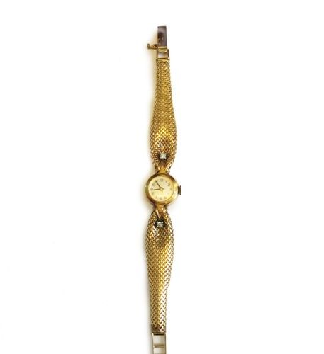 Null Montre bracelet pour femme en or jaune 18k (750), cadran blanc index chiffr&hellip;