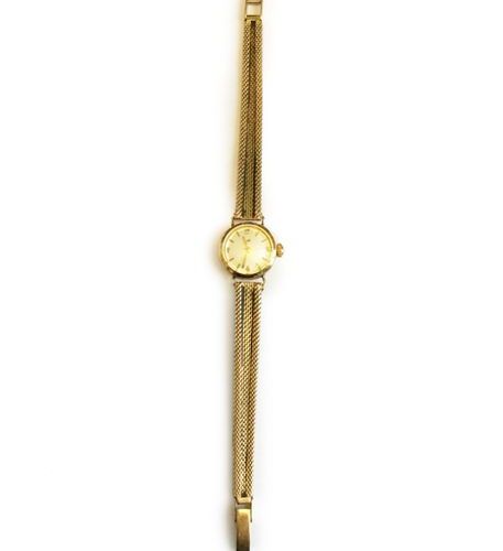 Null LIP Vers 1960 Montre bracelet pour femme en or jaune 18k (750), cadran blan&hellip;