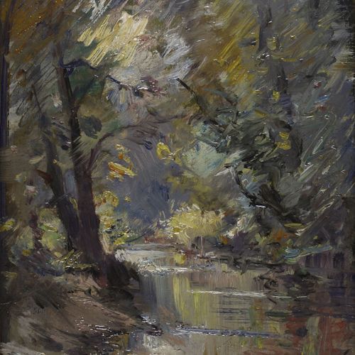 Null Emile NOIROT (1853-1924).
Ruisseau dans un sous-bois, 1904.
Huile sur carto&hellip;