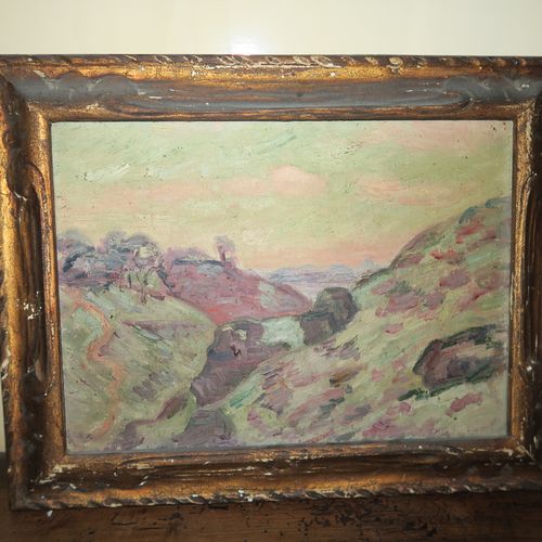 École de la fin du XIXe siècle Landscape Oil on canvas 23,2 x 33,2 cm