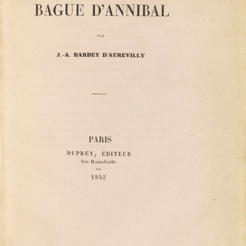 BARBEY D'AUREVILLY (Jules) La Bague d'Annibal. Parigi, Duprey, 1843. Piccolo qua&hellip;