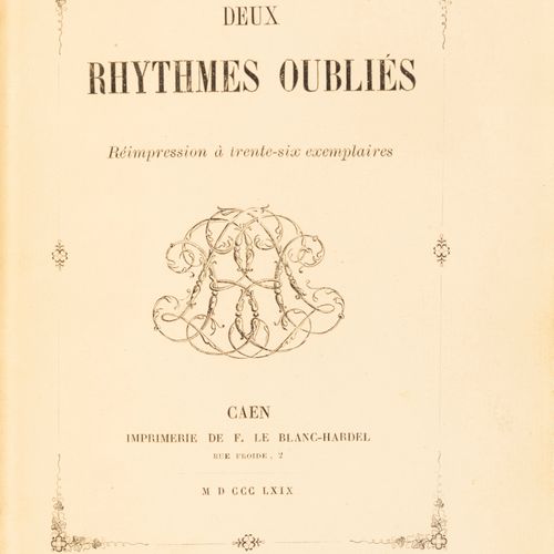 BARBEY D'AUREVILLY (Jules) Deux rhythmes oubliés. Caen, Imprimerie de F. Le Blan&hellip;