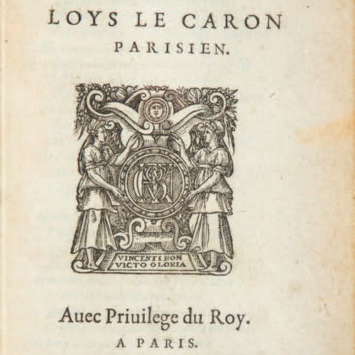 LE CARON (Louis). La Poésie. Parigi, Pour Vincent Sertenas, 1554. In-8, marocchi&hellip;