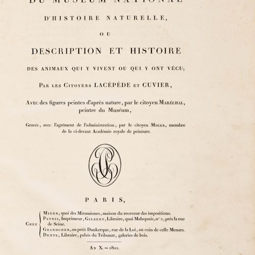 Null ZOOLOGY -
Lacépède, B. G. E. U. G. Cuvier.
La Ménagerie du Museum d'Histoir&hellip;
