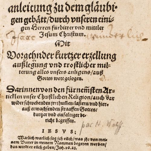 Null GEBETBÜCHER -
[Wolf, Heinrich.]
Bättbuch. Ein Christliche Anleitung zu dem &hellip;