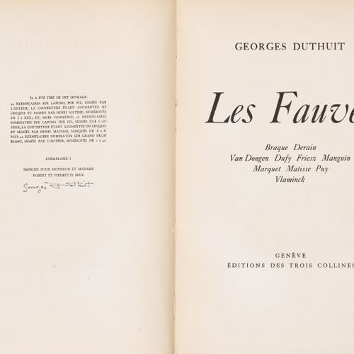 Null MATISSE, HENRI -
Duthuit, Georges.
Les Fauves. Braque. Derain. Van Dongen. &hellip;