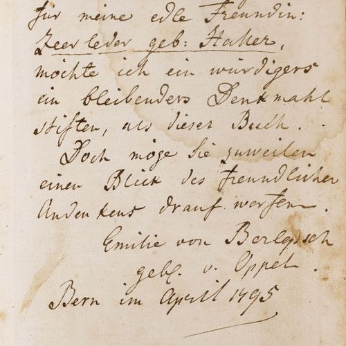 Null Berlepsch, Emilie von.

Sommerstunden. Premier volume. Avec gest. Portrait &hellip;