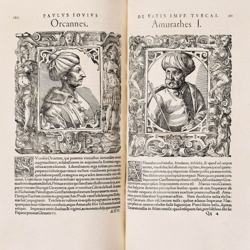 Null Giovio, Paolo.

Vitae illustrium virorum.两本书的标题是 "全面的，并有想象力的 "插图。2卷合一，有标题木刻&hellip;