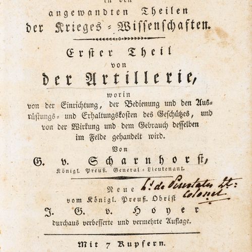 Null MILITARIA -
Scharnhorst, Gerhard Johann David von.
Handbuch für Officiere i&hellip;