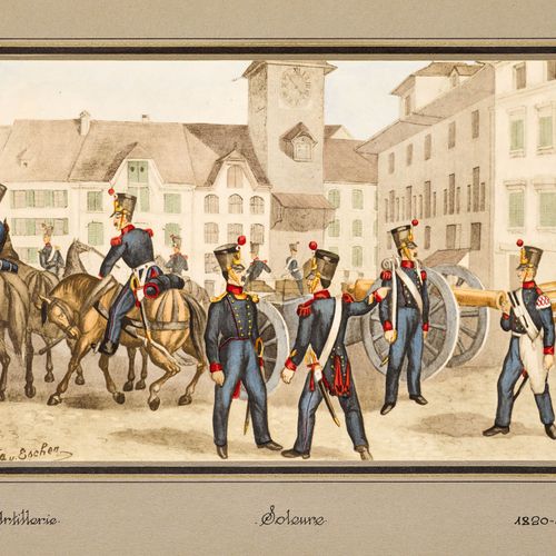 Null 军事--制服--
艾舍尔，阿尔伯特-冯和保罗-德-瓦利埃。
Gravures militaires.1800-1848年的州际军事行动。12个文件夹，&hellip;