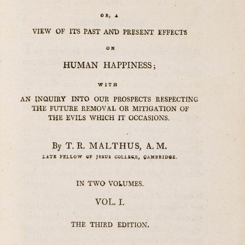 Null ECONOMY -
Malthus, T[homas] R[obert]. 
 An essay on the principle of popula&hellip;