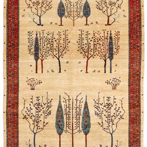 Null LORIBAFT SIGNED.

Beige central field, patterned throughout with trees in h&hellip;