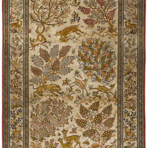 Null GHOM SILK.

Beige central field, patterned with depictions of plants and an&hellip;