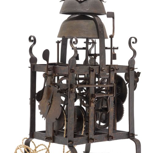 Null TOWER CLOCK / HOUSE CLOCK
17th century.
Iron. Open movement, with flat iron&hellip;