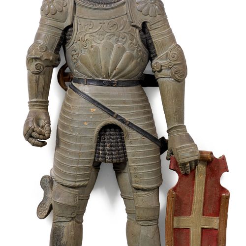 Null 神圣的乌苏斯的浮雕像
瑞士，可能是索洛图恩，约1580/1600。
林登半浮雕和镶嵌，背面被压扁。穿着全副盔甲的圣人带着盾牌。
，高119厘米。

旗&hellip;