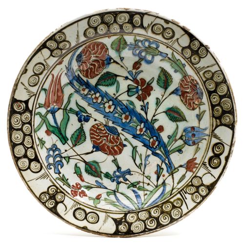 Null AN IZNIK CERAMIC PLATE
Turkey, c. 1620.
Relief painted in red, cobalt blue &hellip;
