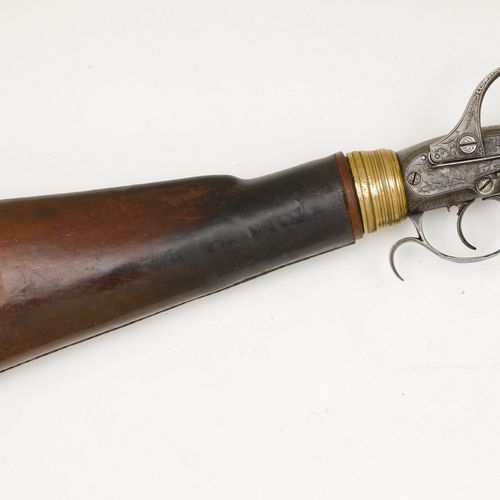 Null WINDBÜCHSE
苏格兰，约1840年，猎枪，William MacLauchlan，爱丁堡。
圆形枪管(长77.2厘米)，口径11毫米，细膛线，&hellip;
