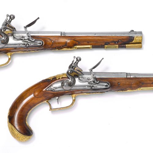 Null STEINSCHLOSS PISTOL PAIR
德国约1750年，Michael Bayer在Würzburg。
圆形枪管（长24.8厘米），口径1&hellip;