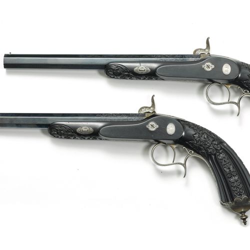 Null PAIR OF PERCUSSION PISTOLS
French, ca. 1865, Gastinne Renette, Paris.
Octag&hellip;