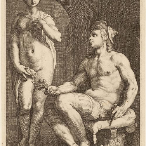 Null HENDRICK GOLTZIUS
(Muhlbrecht bei Venlo 1558 - 1617 Haarlem)
Pygmalion und &hellip;