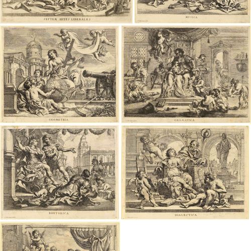 Null CORNELIS I SCHUT
(1597 Antwerp 1655)
"七种文科 "系列中的七幅（共八幅）表现。包括：1.标题页；2.音乐；3.几&hellip;