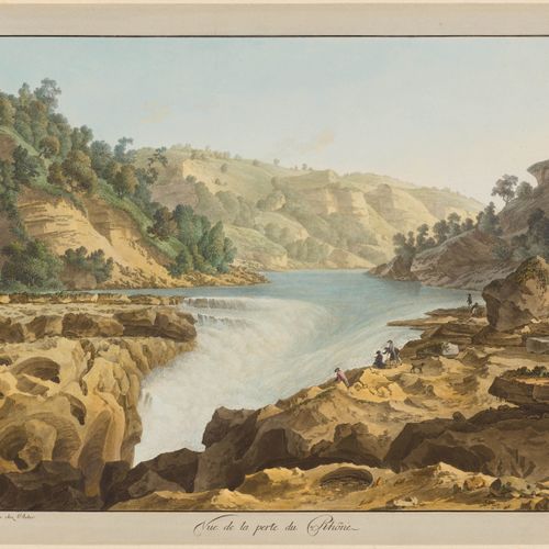 Null JEAN ANTOINE LINCK
(1766 Genève 1843)
Vue de la perte du Rhône. 
 Gravure a&hellip;