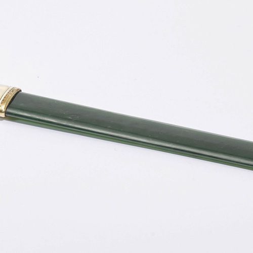 Null ENAMEL, GOLD AND NEPHRITE LETTER OPENER, BY FABERGÉ, St. Petersburg, ca. 19&hellip;