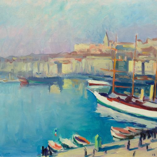 Null CHARLES CAMOIN
(Marsella 1879-1965 París)
Voilier à quai dans le port de Ma&hellip;