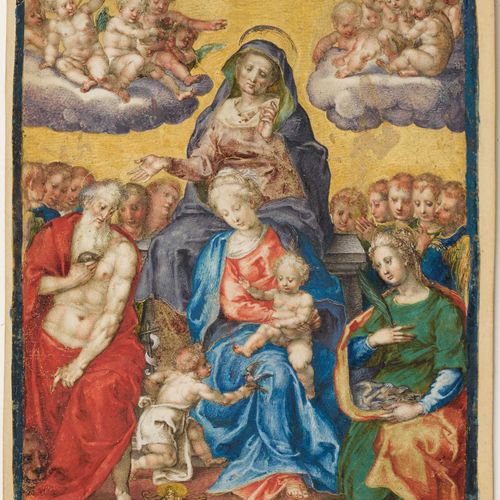 CESARE FRANCHI称为IL POLLINO (Perugia, c. 1555-1595 Rome) Sacra Conversazione with&hellip;