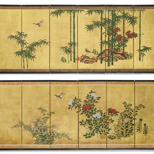 Null PAR DE PARAGUAS PEQUEÑOS.
Japón, siglo XIX. 41 cm × 102 cm.
Tinta, colores &hellip;