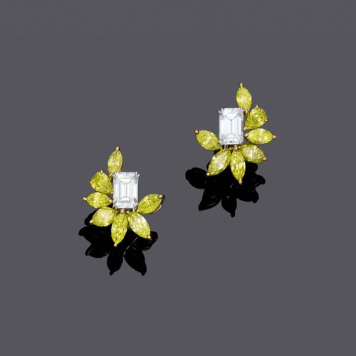 Null DIAMOND EAR CLIPS, BY LUNATI.
White and yellow gold 750, 10g.
Of floral des&hellip;