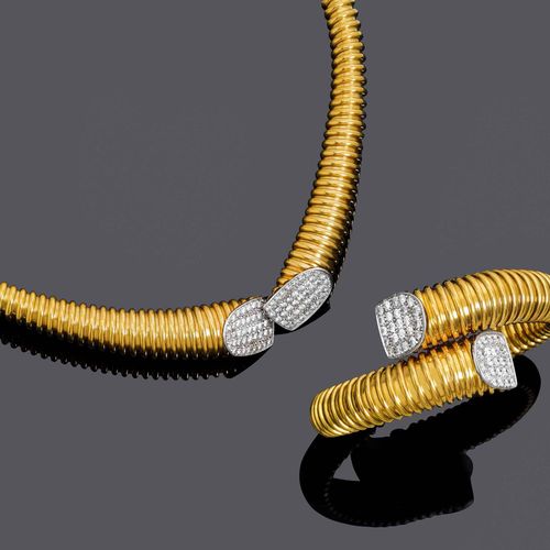 Null GOLD AND DIAMOND NECKLACE WITH BANGLE.
Yellow and white gold 750, 162g.
Des&hellip;