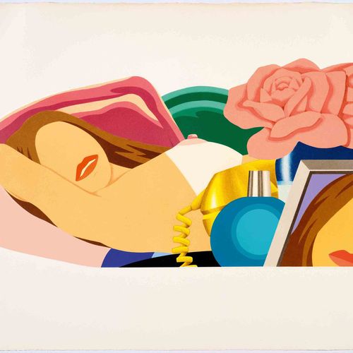 Null TOM WESSELMANN
(Cincinnati 1931-2004 New York City)
有玫瑰的裸体。1976年。
彩色石版画、绢印和&hellip;