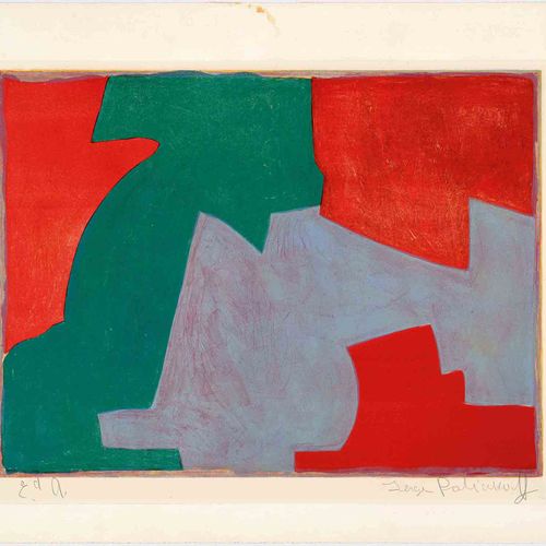 Null SERGE POLIAKOFF
(莫斯科 1900-1969 巴黎)
Composition verte, bleue et rouge. 1965.&hellip;