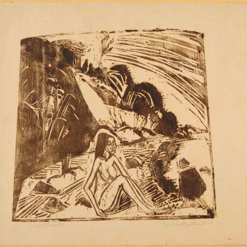 Null ERICH HECKEL
(Döbeln 1883-1970 Radolfzell)
Assis au bord de l'eau. 1913.
Gr&hellip;