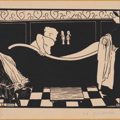 Null FÉLIX VALLOTTON
(Lausanne 1865-1925 Paris)
Le Bain. 1894.
Gravure sur bois.&hellip;