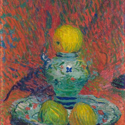 Null CUNO AMIET
(Solothurn 1868–1961 Oschwand)
Still life with faience and apple&hellip;