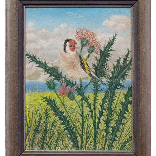 Null ADOLF DIETRICH
(1877 Berlingen 1957)
Goldfinch on a thistle branch.
Oil on &hellip;