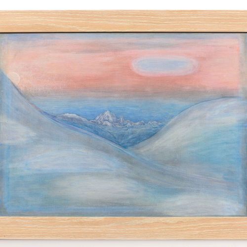 Null ALEXANDRE PERRIER
(1862 Genève 1936)
正面：L'Aiguille Verte。
背面：勃朗峰山地。
布面油画。
背&hellip;