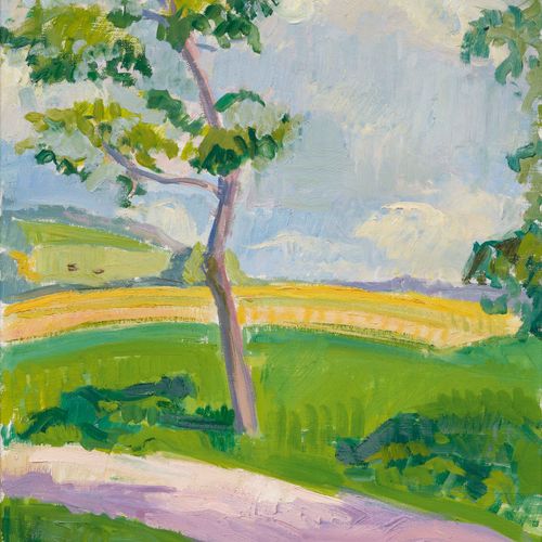 Null CUNO AMIET
(Solothurn 1868–1961 Oschwand)
Landscape with tree. 1950.
Oil on&hellip;