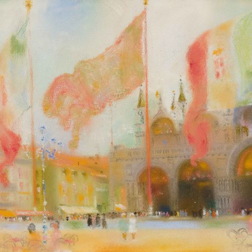 Null AUGUSTO GIACOMETTI
(Stampa 1877-1947 Zurich)
Piazza San Marco. 1929.
Pastel&hellip;