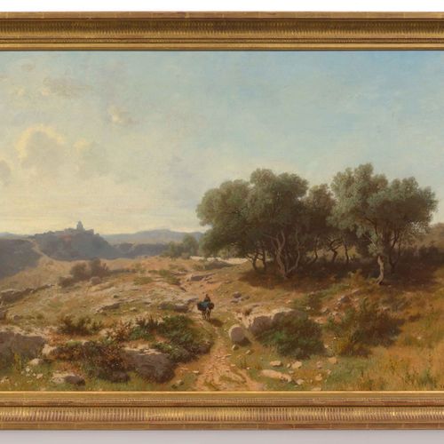 Null GUSTAVE CASTAN
(Geneva 1823–1892 Crozant)
Mediterranean landscape.
Oil on c&hellip;