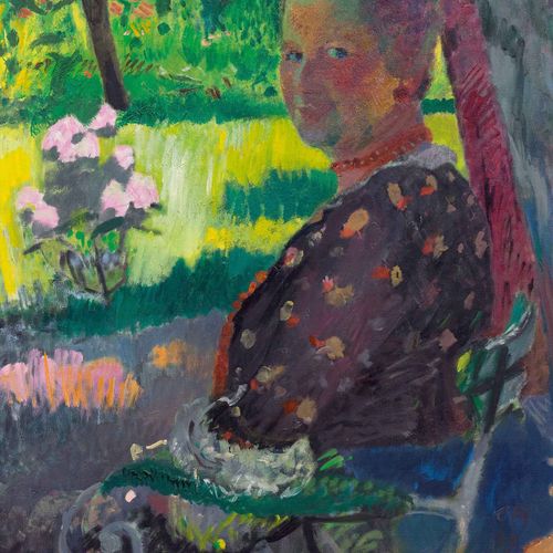 Null CUNO AMIET
(Soleure 1868-1961 Oschwand)
Portrait d'Anna Amiet dans le jardi&hellip;
