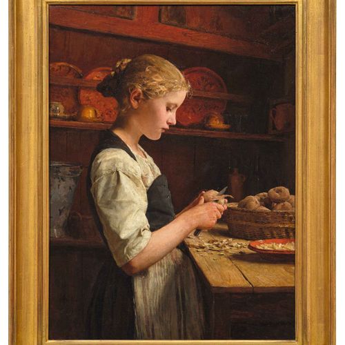 Null ALBERT ANKER
(1831 Ins 1910)
Niña pelando patatas. 1886.
Óleo sobre lienzo.&hellip;