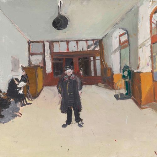 Null VARLIN (WILLY GUGGENHEIM)
(Zurich 1900-1977 Bondo)
Ouchy的等待室。1943年。
纸板上的油画。&hellip;